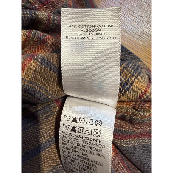 Lucky Brand Saturday Stretch Pearl Snap Plaid Flannel Shirt Mens XL Western - Picture 5 of 9